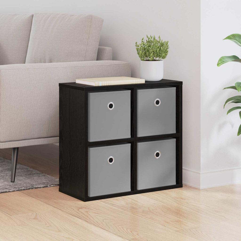 Sideboard mit Schubladen Schwarz Eichen-Optik 49,5 x 22 x 47 cm