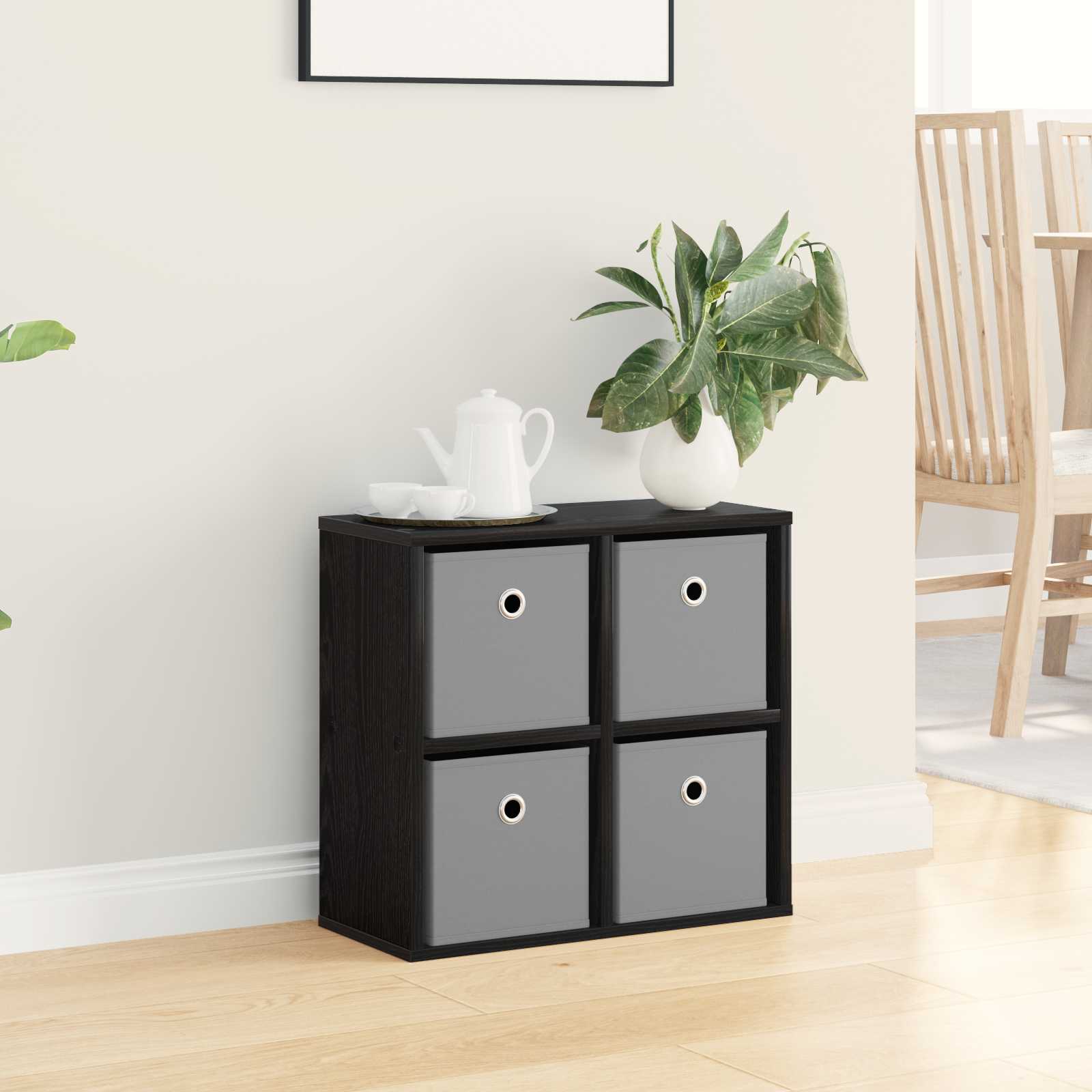 Sideboard mit Schubladen Schwarz Eichen-Optik 49,5 x 22 x 47 cm
