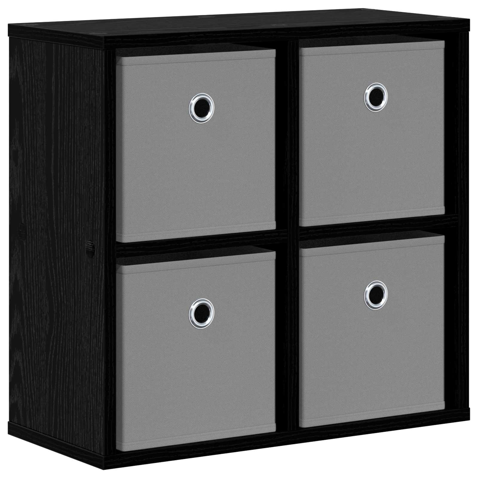 Sideboard mit Schubladen Schwarz Eichen-Optik 49,5 x 22 x 47 cm