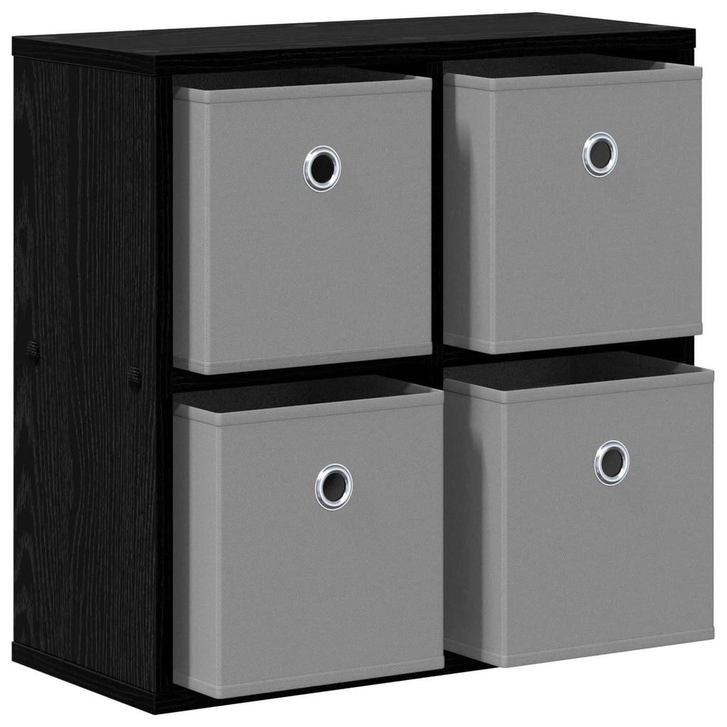 Sideboard mit Schubladen Schwarz Eichen-Optik 49,5 x 22 x 47 cm