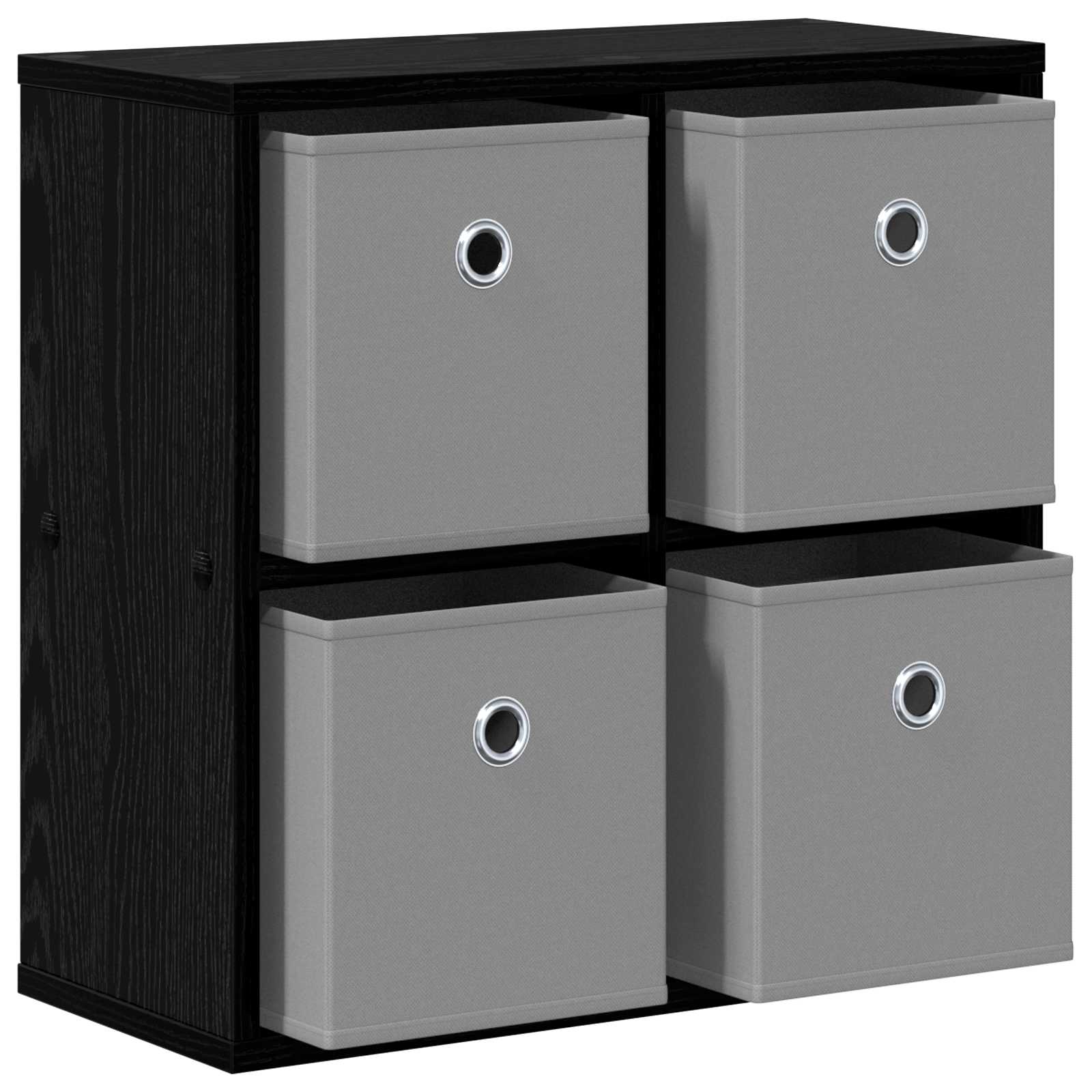 Sideboard mit Schubladen Schwarz Eichen-Optik 49,5 x 22 x 47 cm