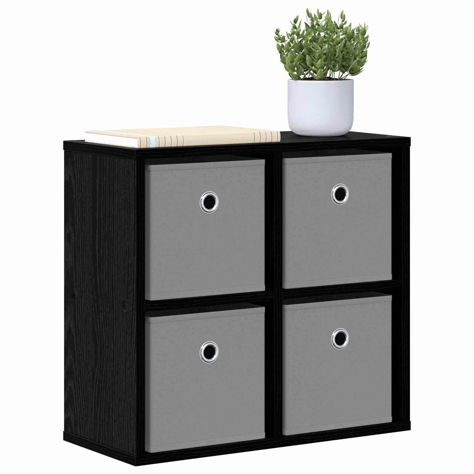 Sideboard mit Schubladen Schwarz Eichen-Optik 49,5 x 22 x 47 cm