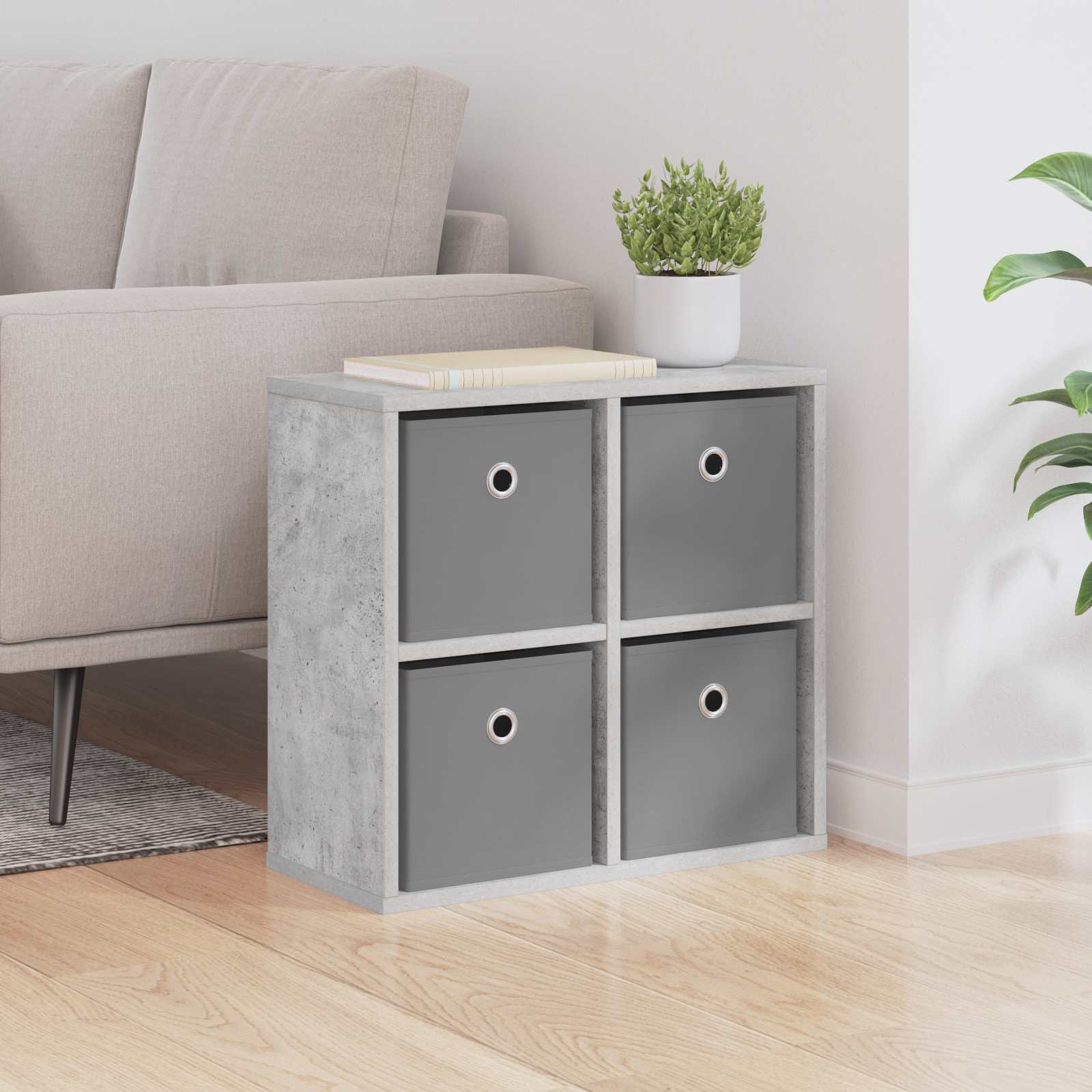 Sideboard mit Schubladen Beton Grau 49,5 x 22 x 47 cm
