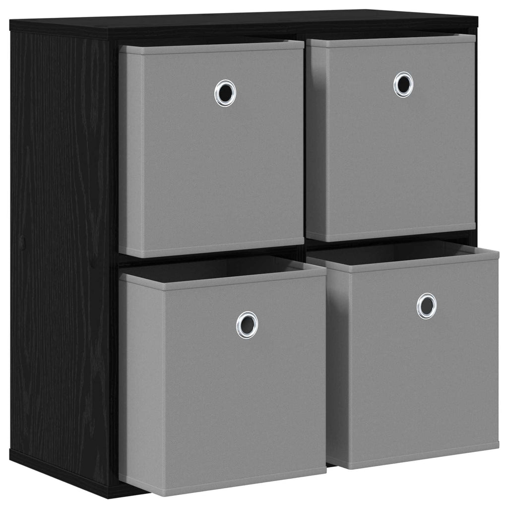 Sideboard mit Schubladen Schwarz Eichen-Optik 59,5 x 27 x 57 cm
