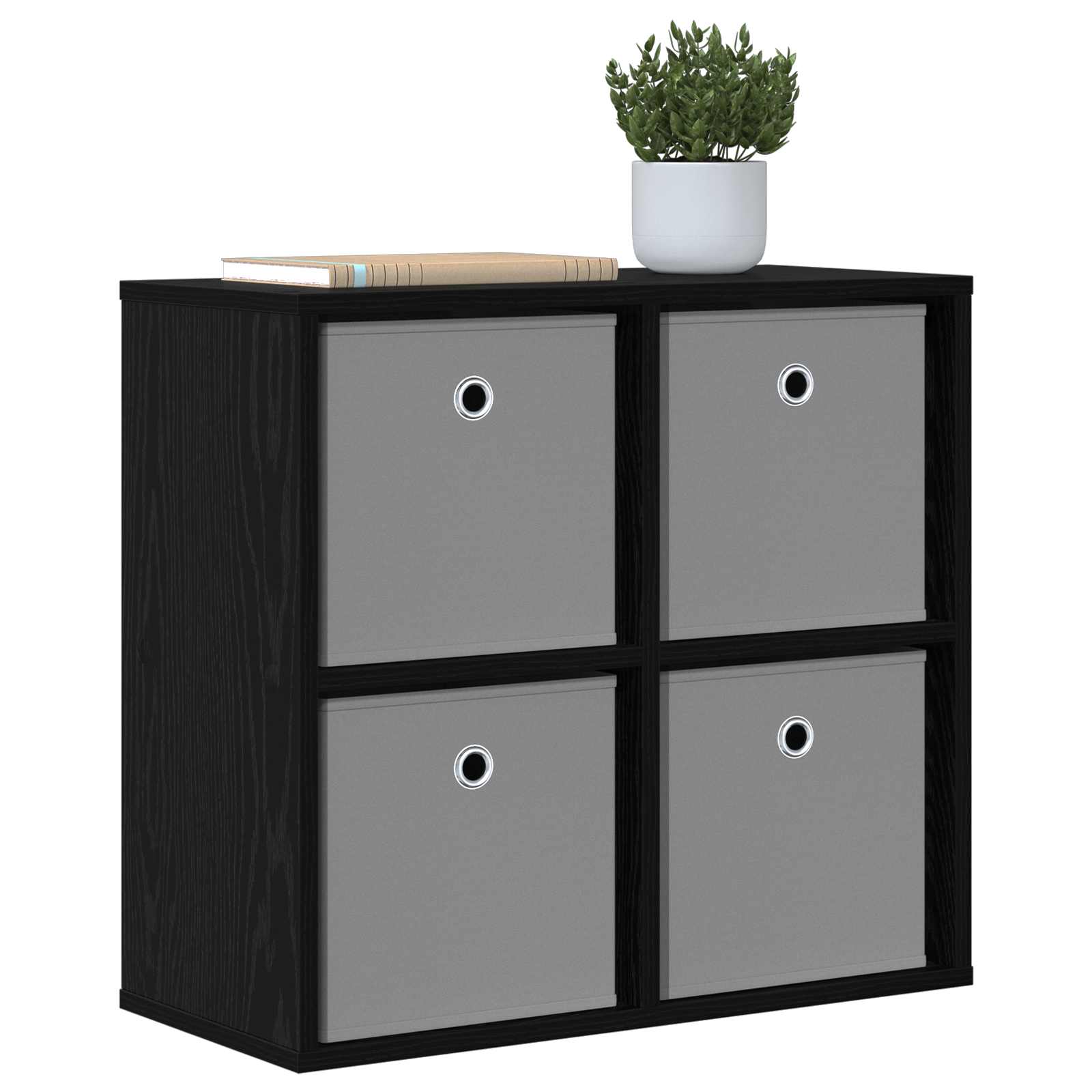 Sideboard mit Schubladen Schwarz Eichen-Optik 59,5 x 27 x 57 cm