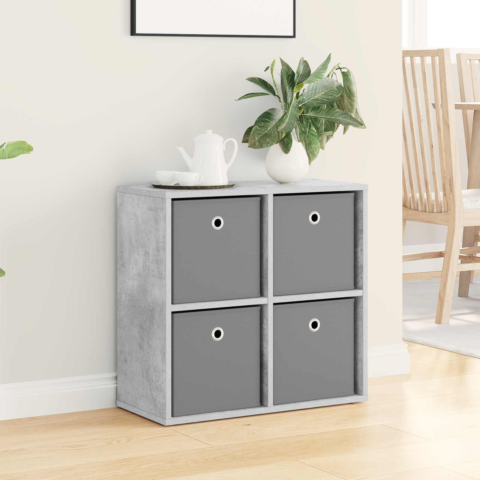 Sideboard mit Schubladen Beton Grau 59,5 x 27 x 57 cm