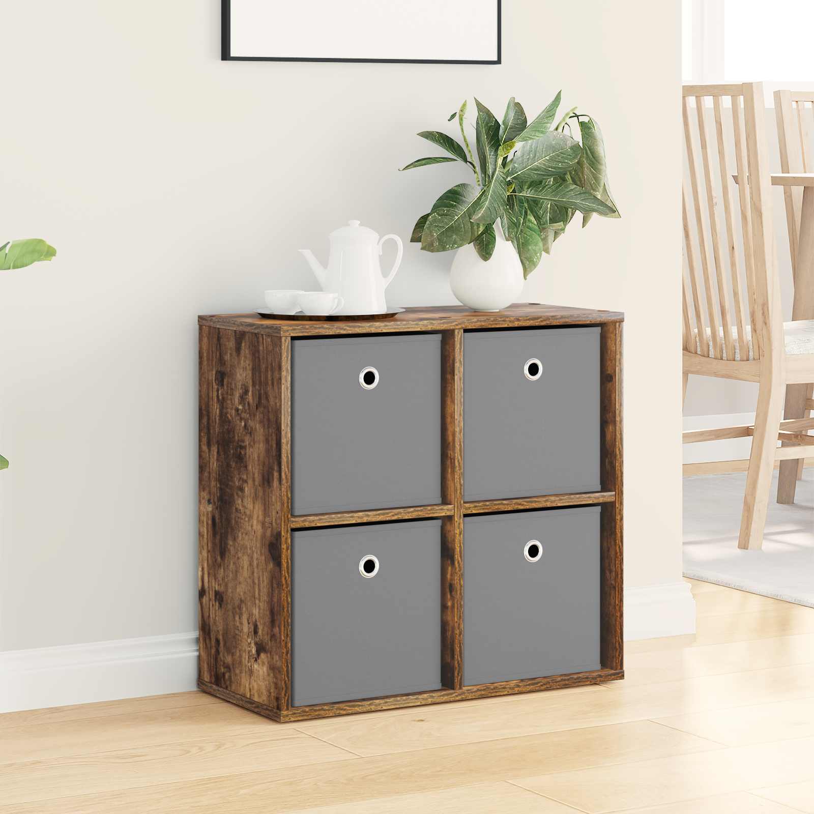 Sideboard mit Schubladen Geräucherte Eiche 59,5 x 27 x 57 cm