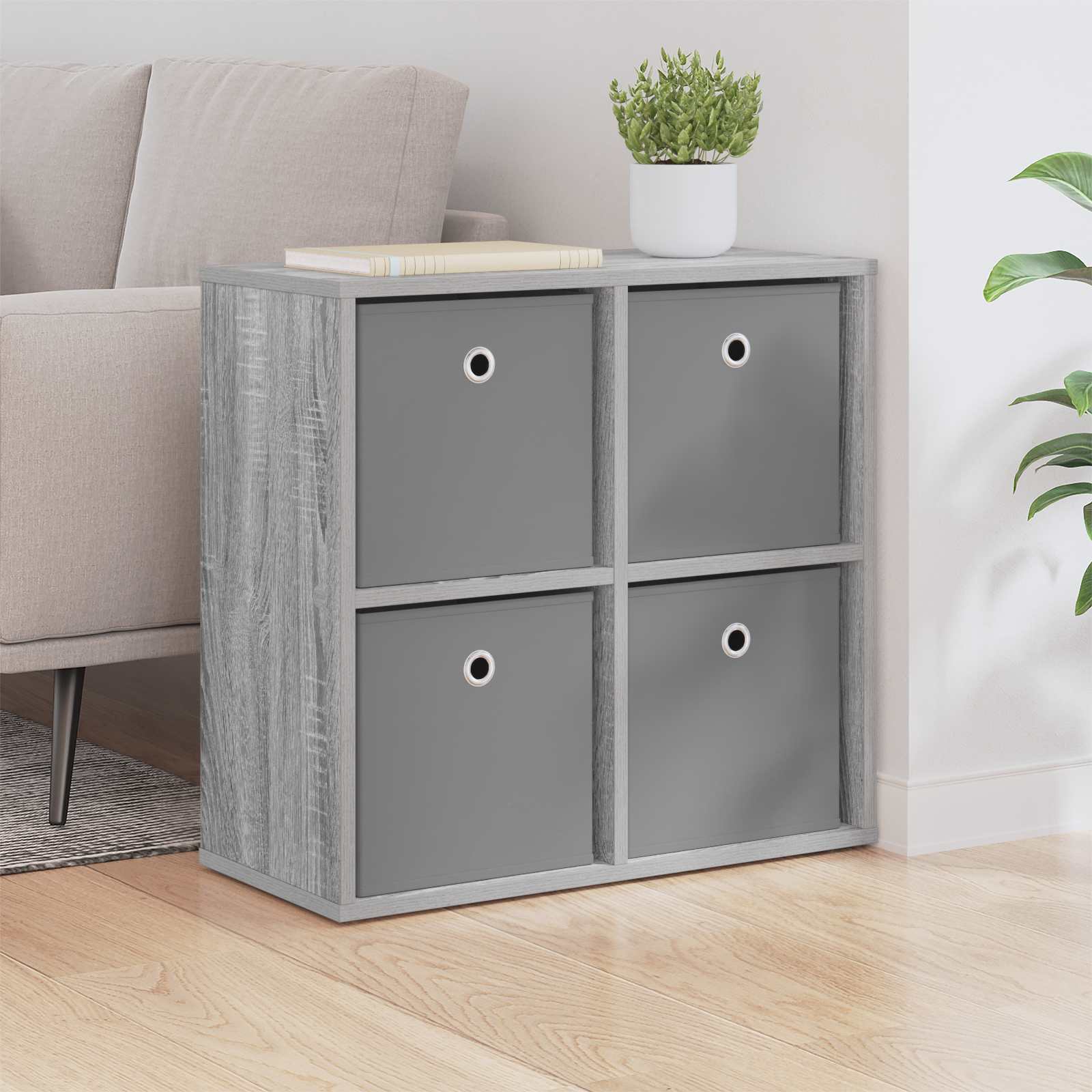 Sideboard mit Schubladen Graues Sonoma 59,5 x 27 x 57 cm