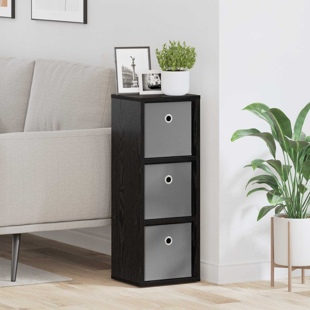 Sideboard Schwarz Eichen-Optik 25,5 x 22 x 69,5 cm