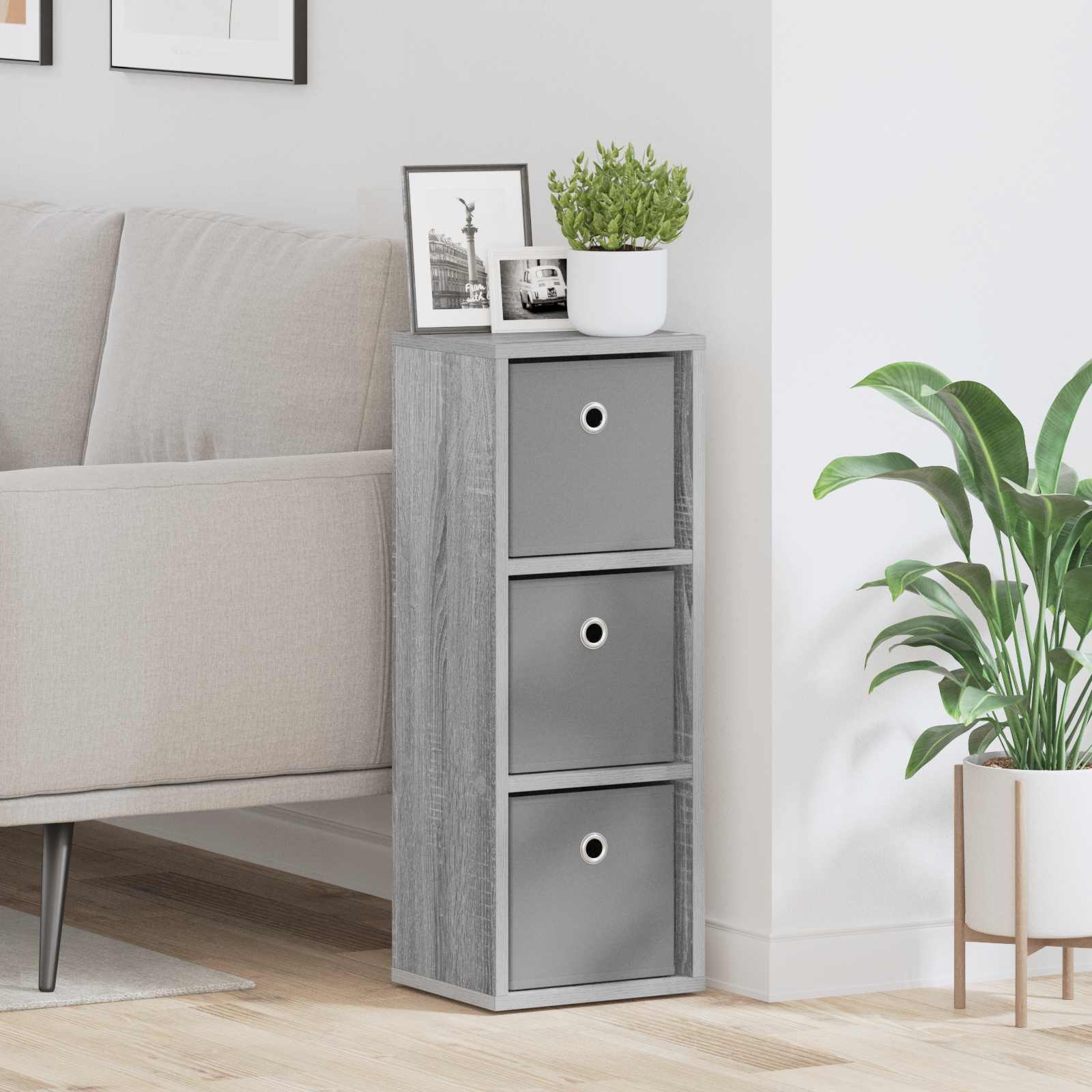 Sideboard mit Schubladen Graues Sonoma 25,5 x 22 x 69,5 cm