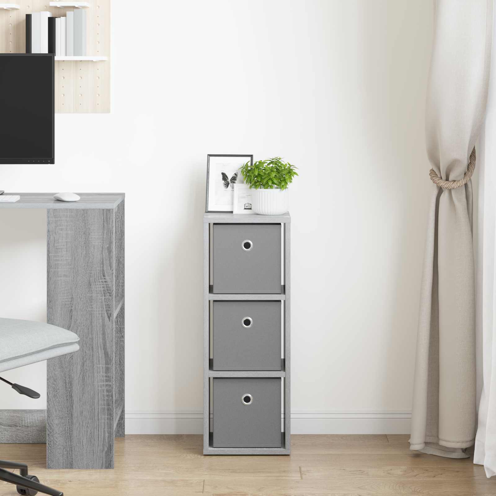 Sideboard mit Schubladen Graues Sonoma 25,5 x 22 x 69,5 cm