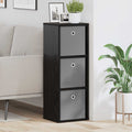 Sideboard Schwarz Eichen-Optik 30,5 x 27 x 84,5 cm