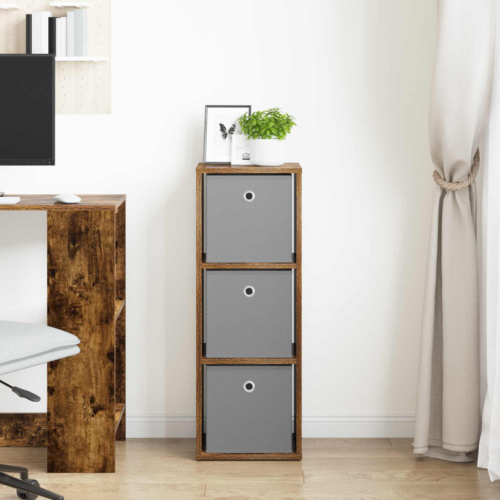 Sideboard mit Schubladen Geräucherte Eiche 30,5 x 27 x 84,5 cm
