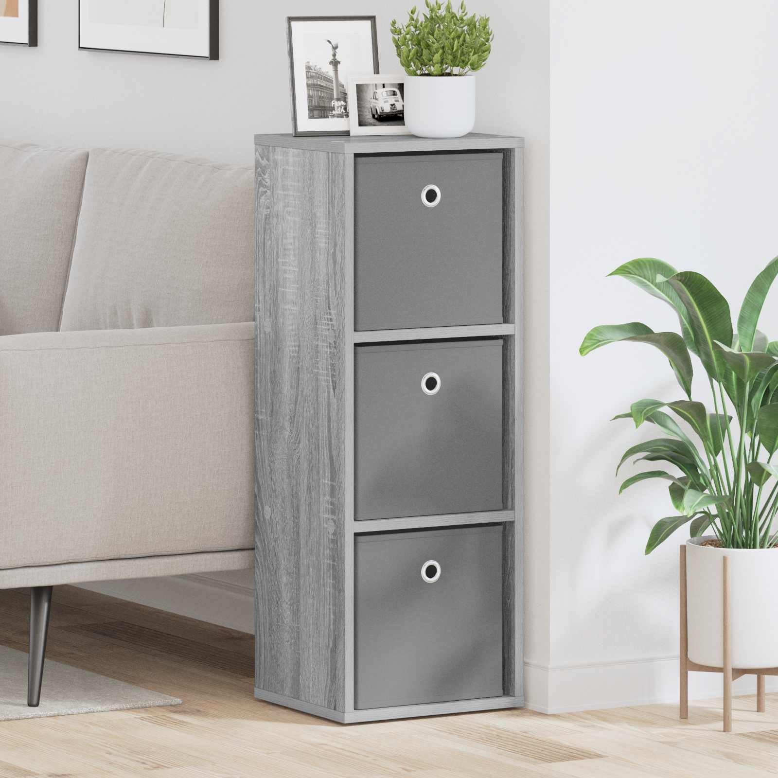 Sideboard mit Schubladen Graues Sonoma 30,5 x 27 x 84,5 cm
