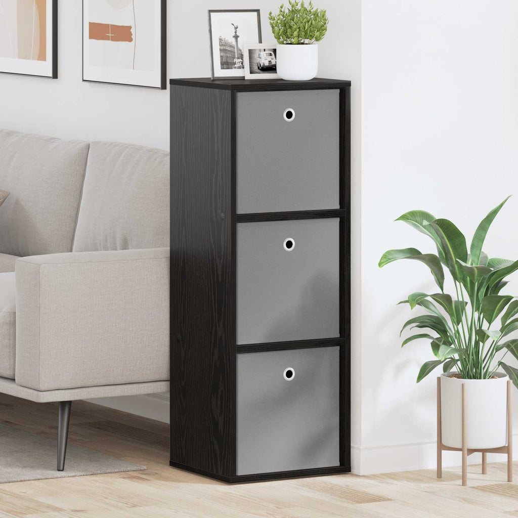 Sideboard mit Schubladen Schwarz Eichen-Optik 35 x 32 x 99,5 cm
