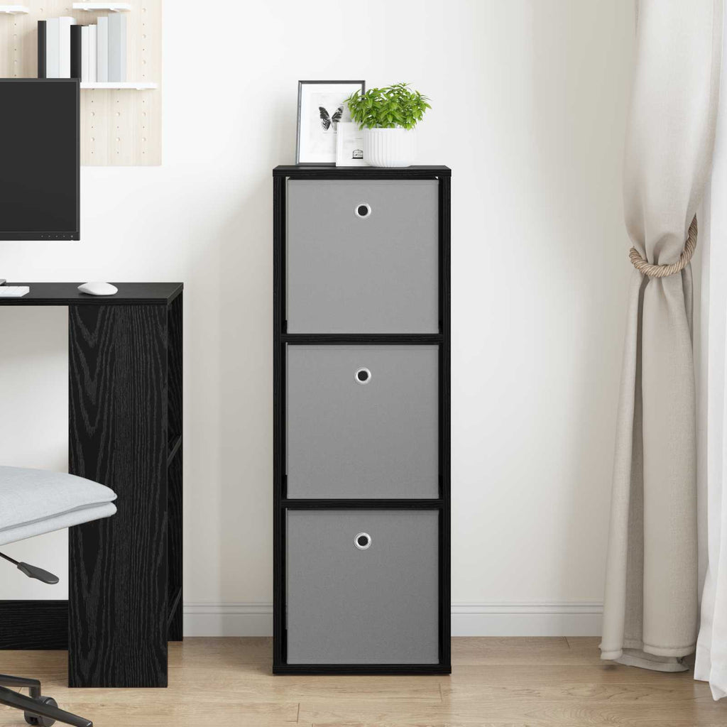Sideboard mit Schubladen Schwarz Eichen-Optik 35 x 32 x 99,5 cm