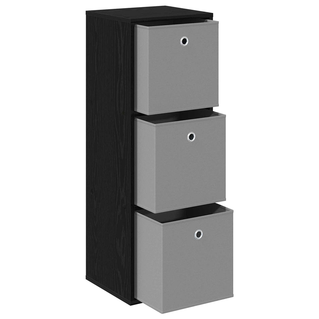 Sideboard mit Schubladen Schwarz Eichen-Optik 35 x 32 x 99,5 cm