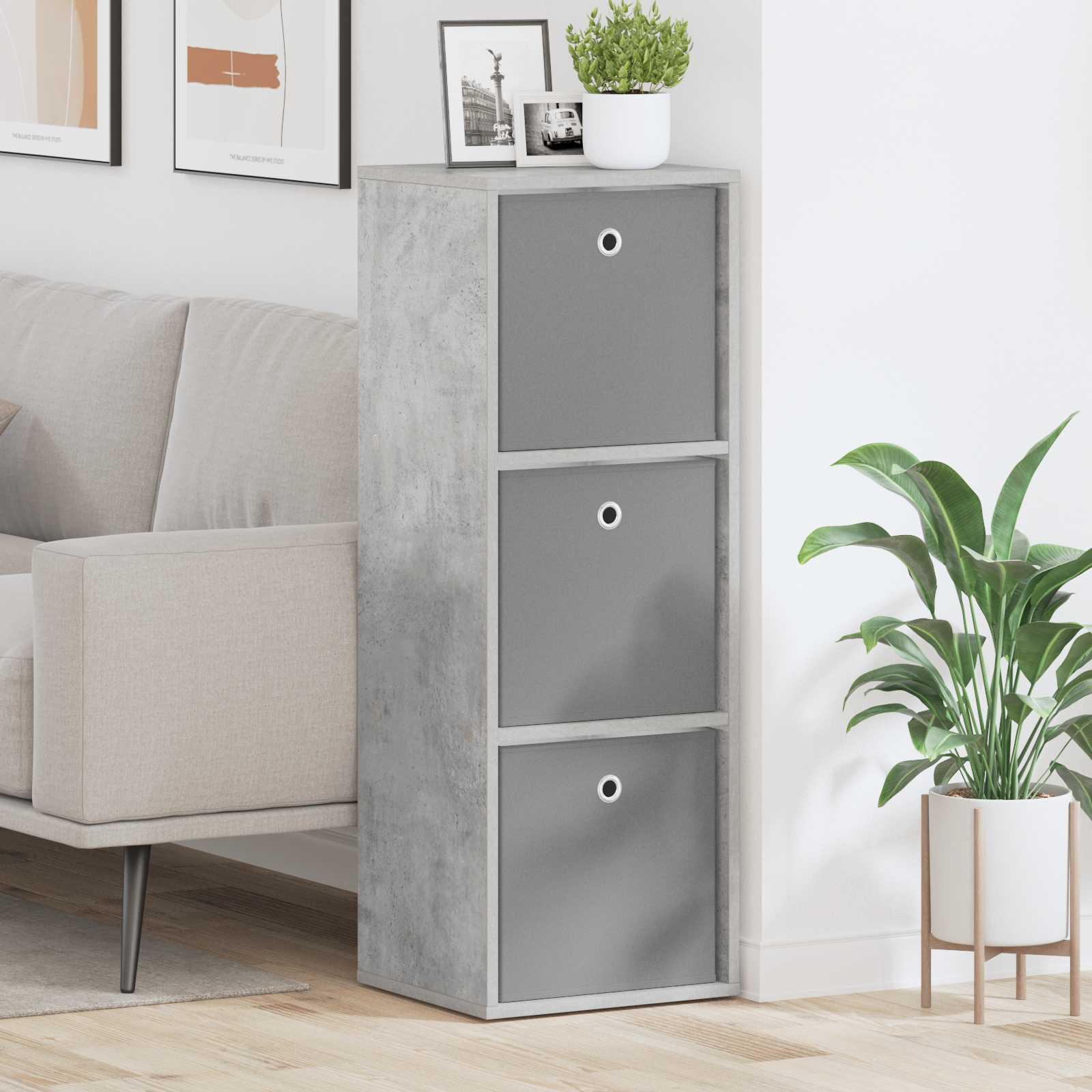 Sideboard mit Schubladen Beton Grau 35 x 32 x 99,5 cm
