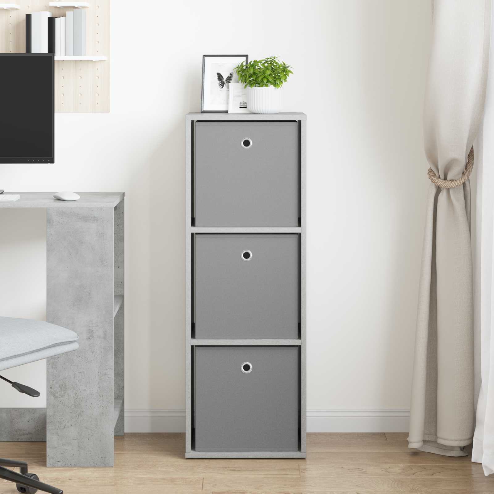 Sideboard mit Schubladen Beton Grau 35 x 32 x 99,5 cm