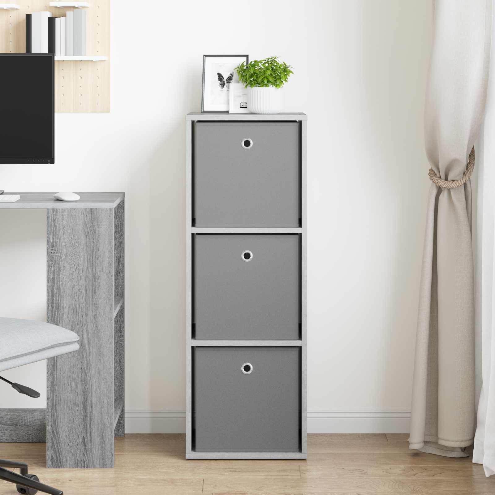 Sideboard mit Schubladen Graues Sonoma 35 x 32 x 99,5 cm