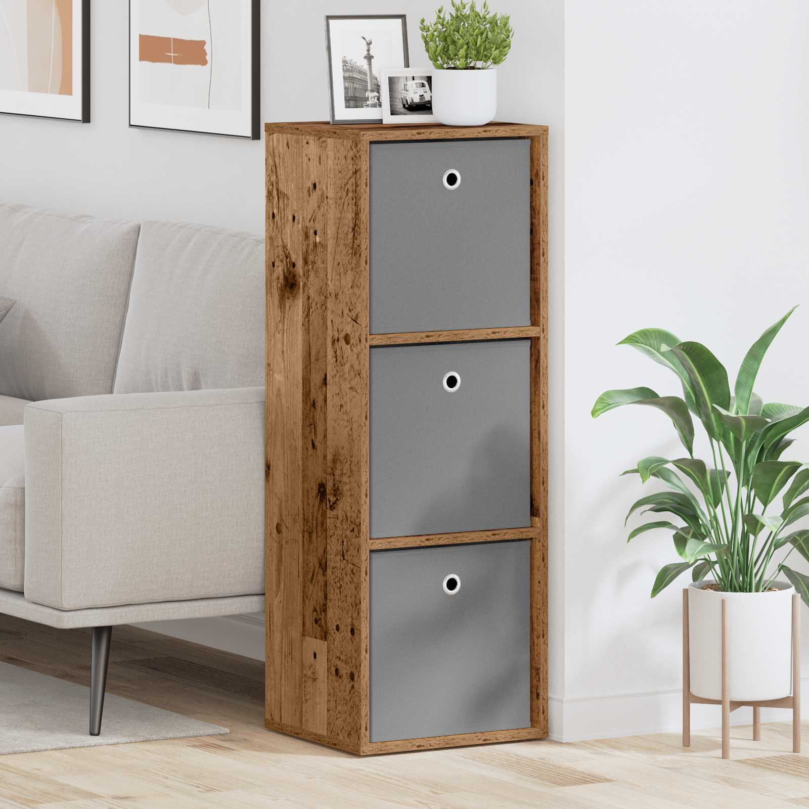 Sideboard mit Schubladen Altholz 35 x 32 x 99,5 cm