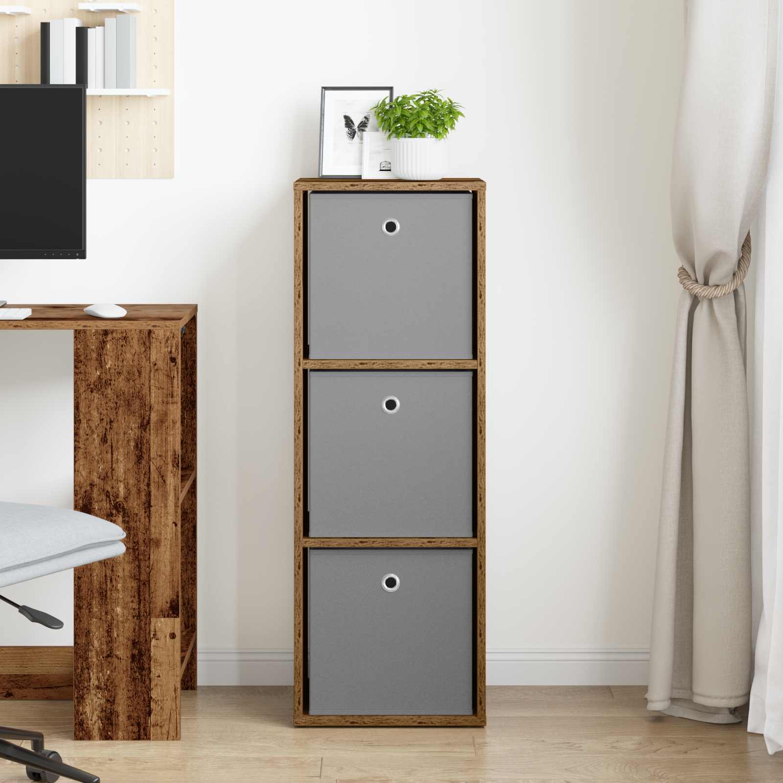 Sideboard mit Schubladen Altholz 35 x 32 x 99,5 cm