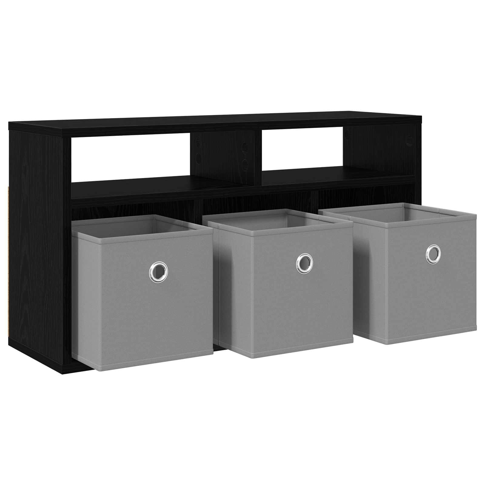 Lowboard mit Schubladen Schwarz Eichen-Optik 72 x 22,5 x 38 cm