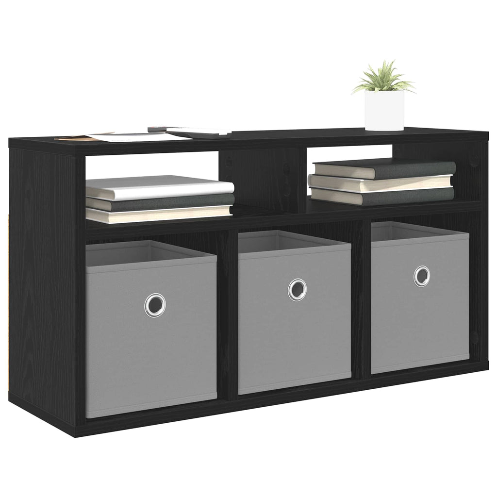 Lowboard mit Schubladen Schwarz Eichen-Optik 72 x 22,5 x 38 cm