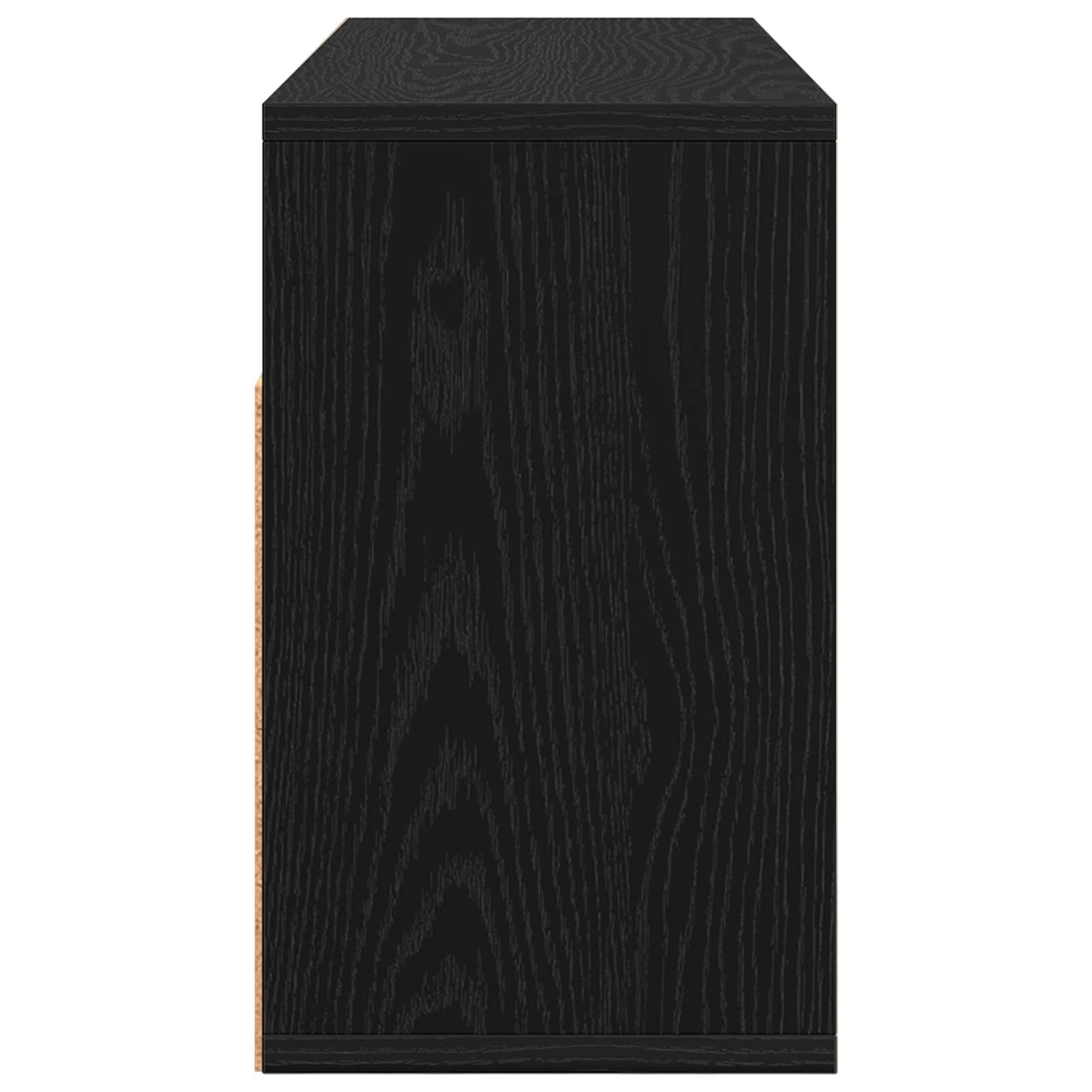 Lowboard mit Schubladen Schwarz Eichen-Optik 72 x 22,5 x 38 cm