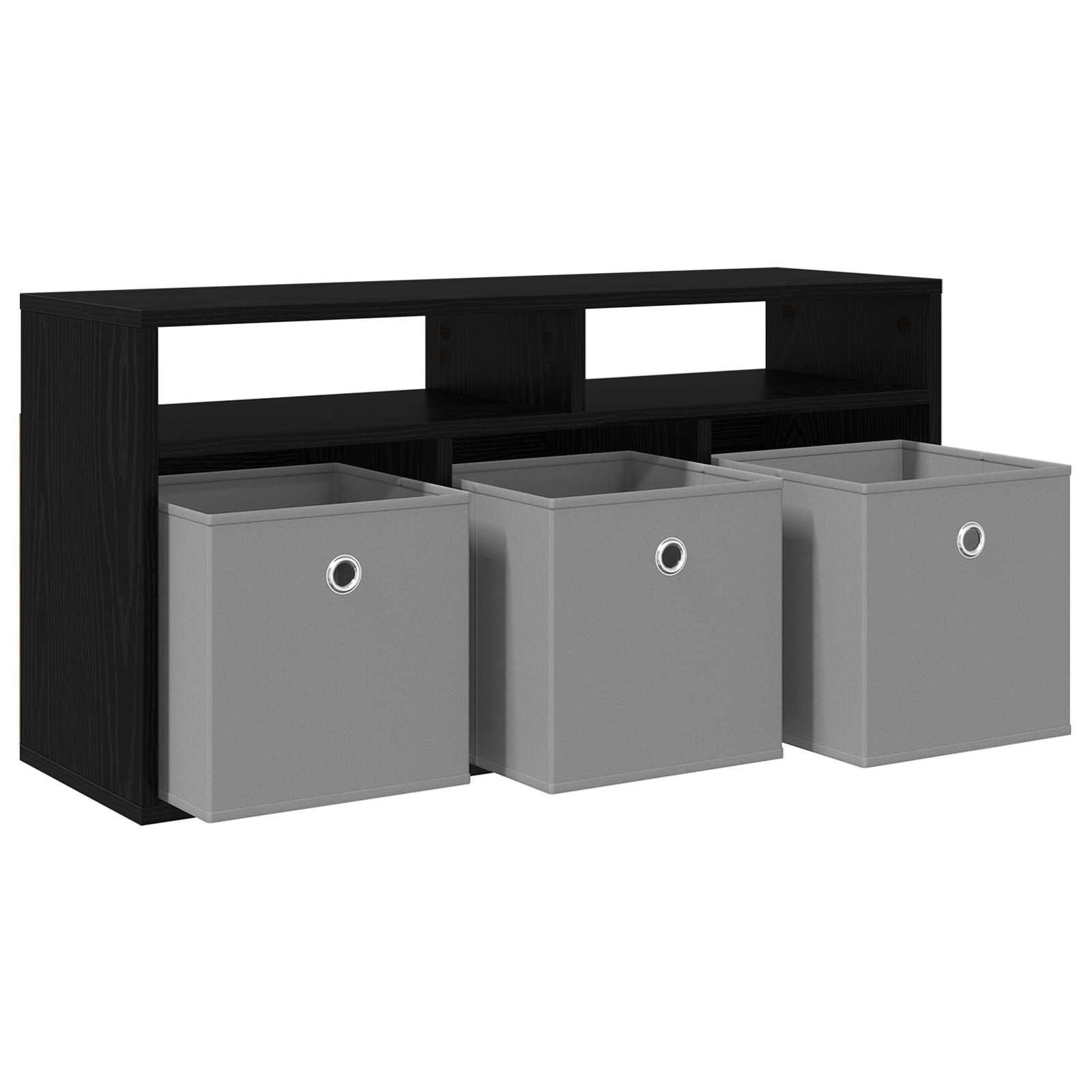 Lowboard mit Schubladen Schwarz Eichen-Optik 87 x 27,5 x 43 cm