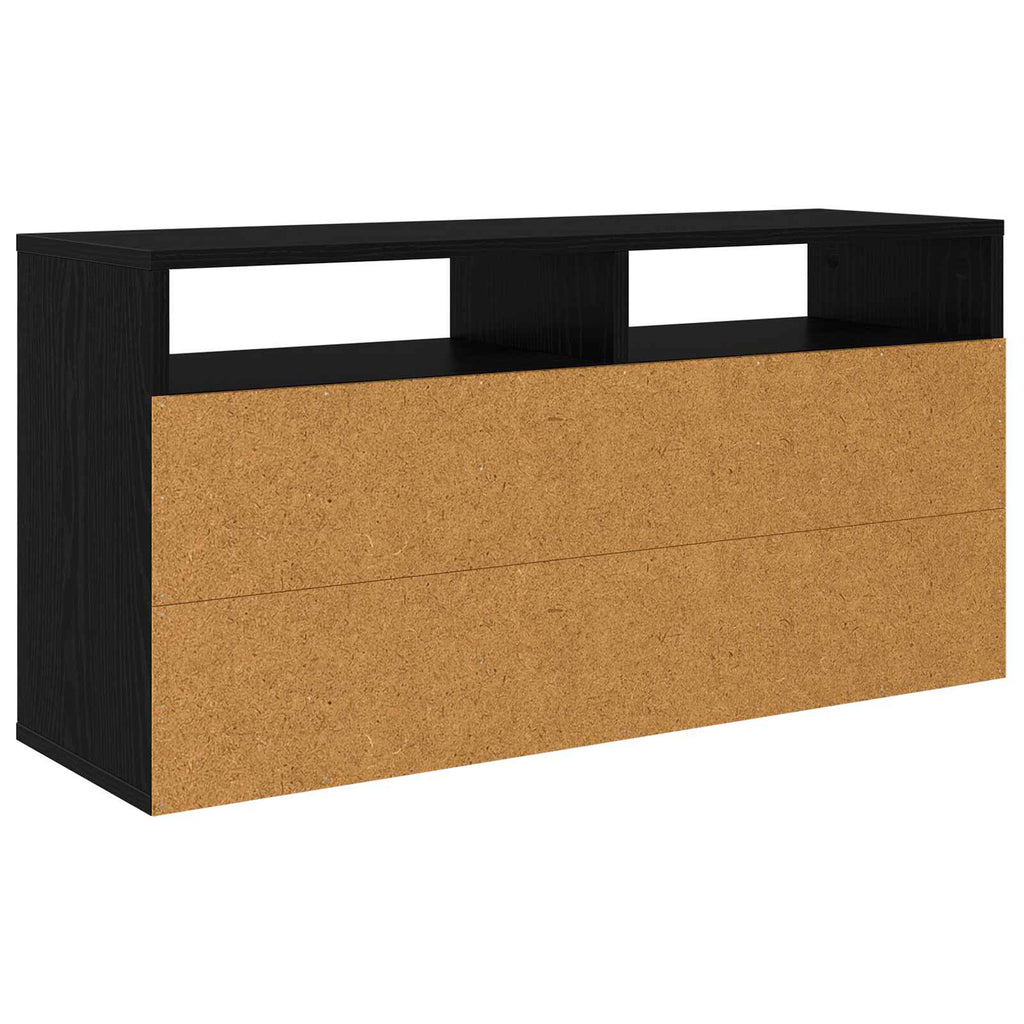 Lowboard mit Schubladen Schwarz Eichen-Optik 87 x 27,5 x 43 cm