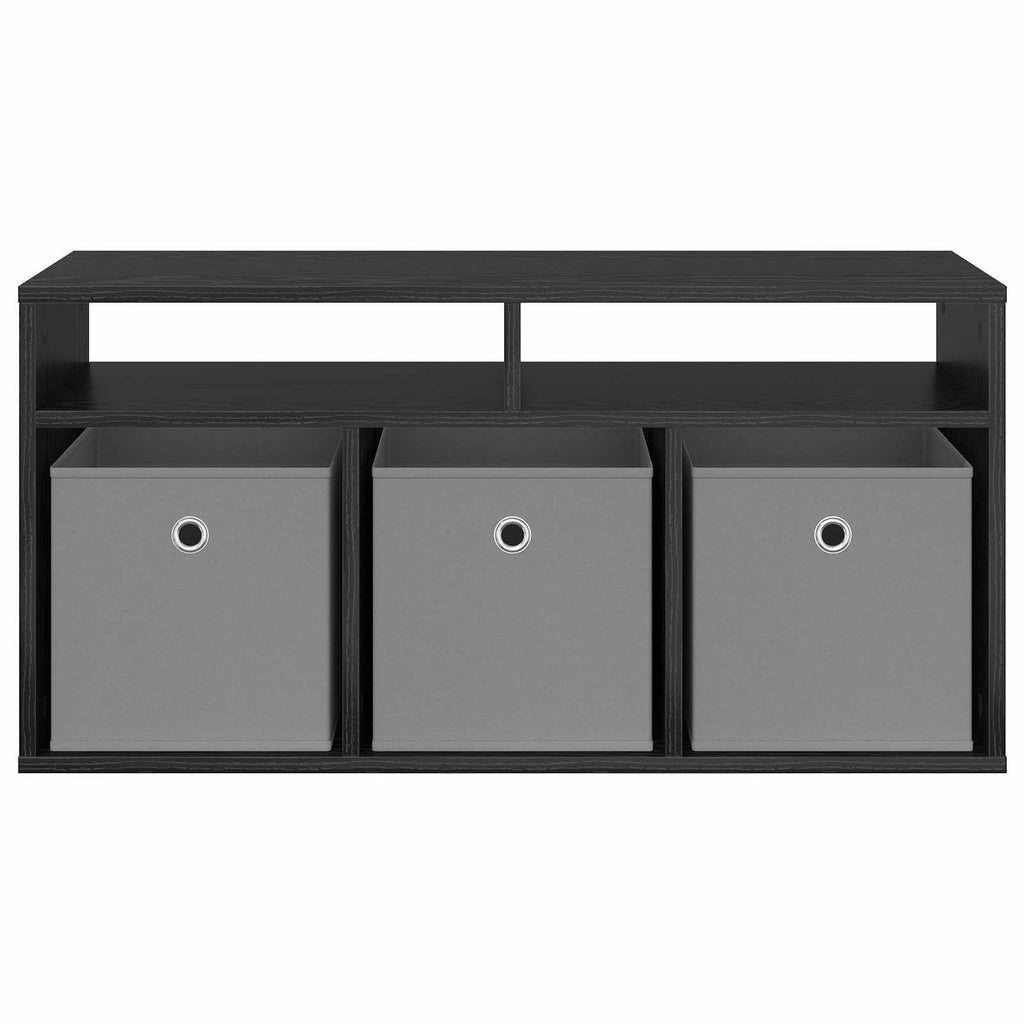 Lowboard mit Schubladen Schwarz Eichen-Optik 87 x 27,5 x 43 cm