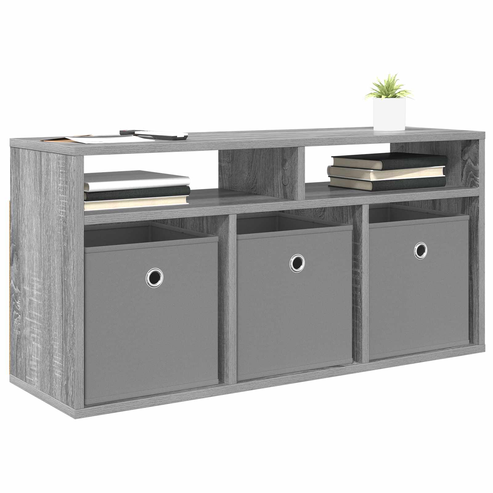 Lowboard mit Schubladen Graues Sonoma 87 x 27,5 x 43 cm