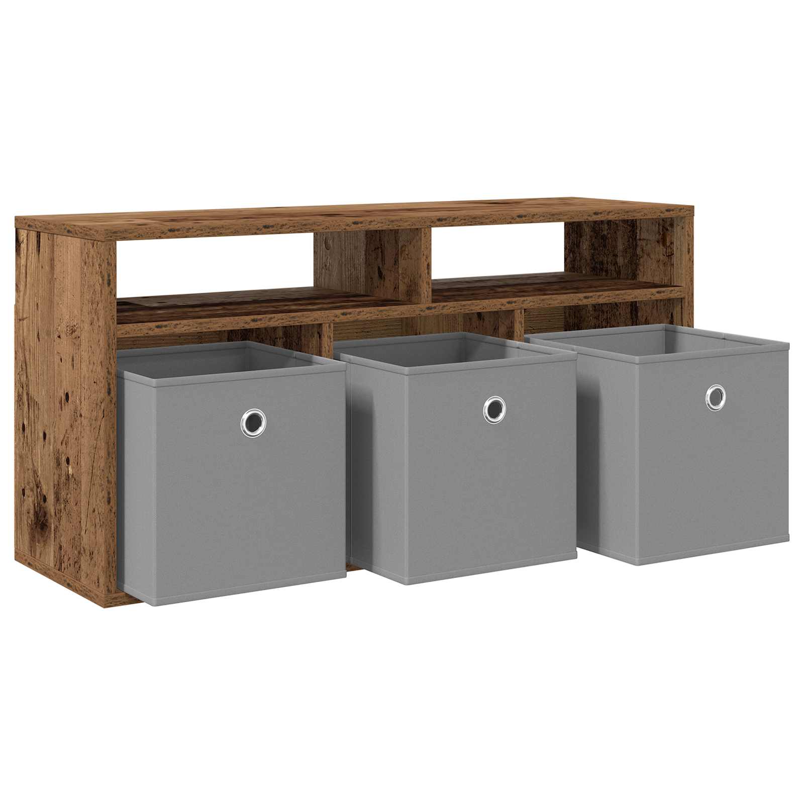 Lowboard mit Schubladen Altholz 87 x 27,5 x 43 cm
