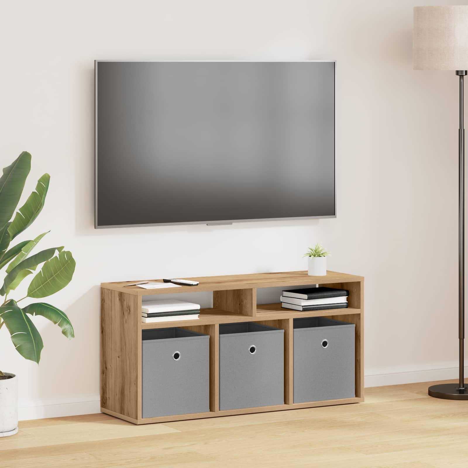 Lowboard mit Schubladen Artisan-Eiche 87 x 27,5 x 43 cm
