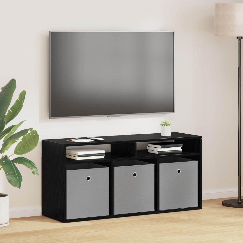 Lowboard mit Schubladen Schwarz Eichen-Optik 102 x 32 x 48,5 cm