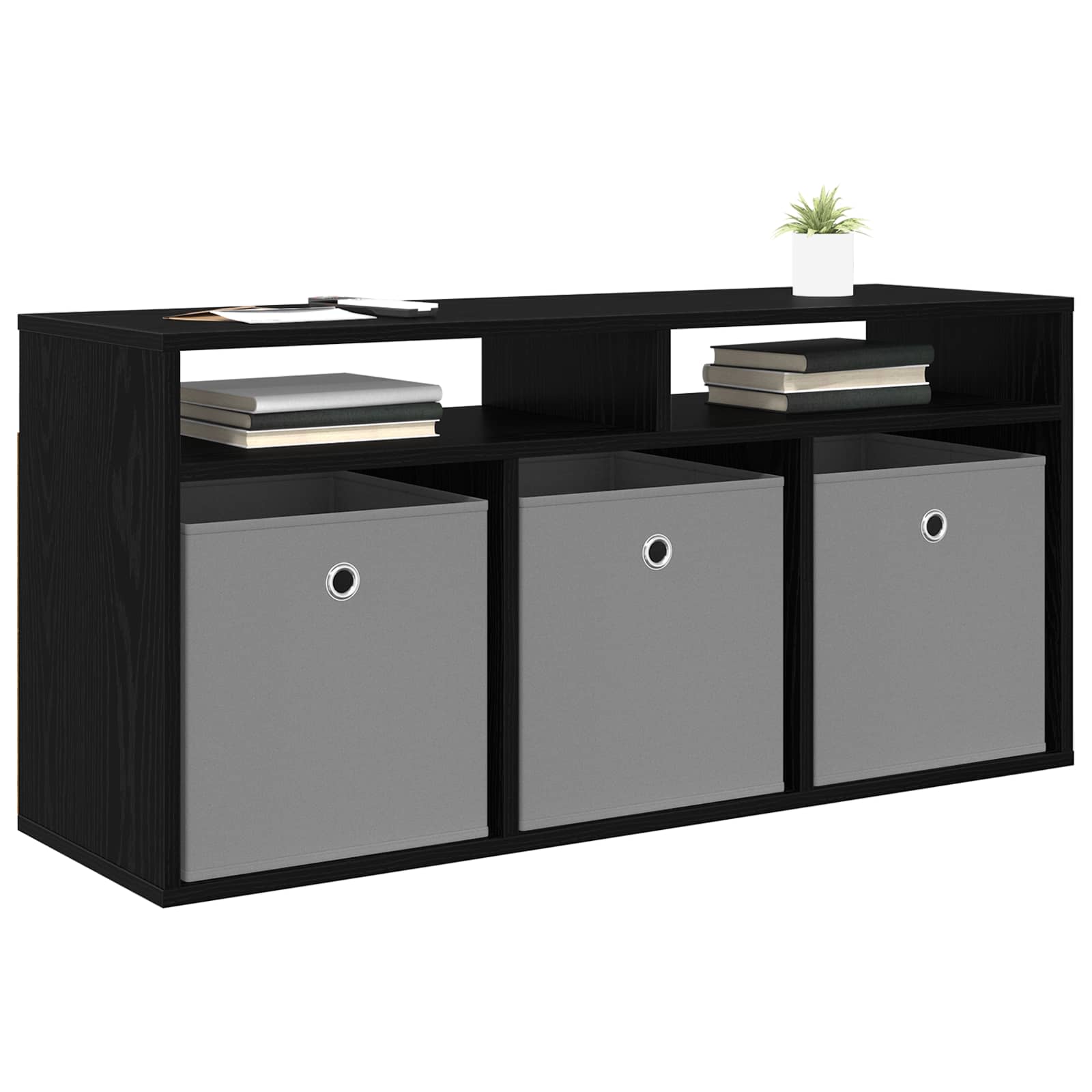 Lowboard mit Schubladen Schwarz Eichen-Optik 102 x 32 x 48,5 cm