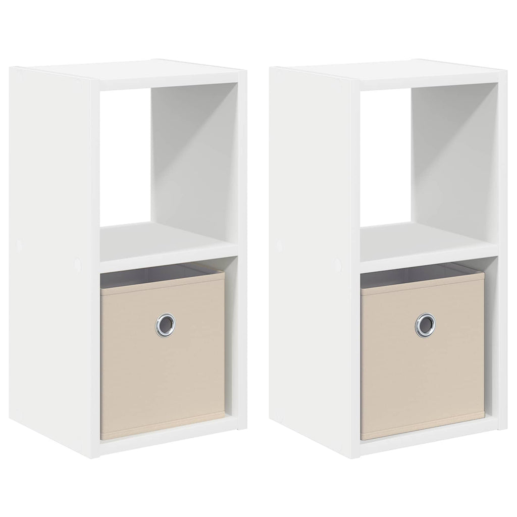 Nachttisch 2 pcs Weiß 25,5 x 22 x 49,5 cm Holzwerkstoff