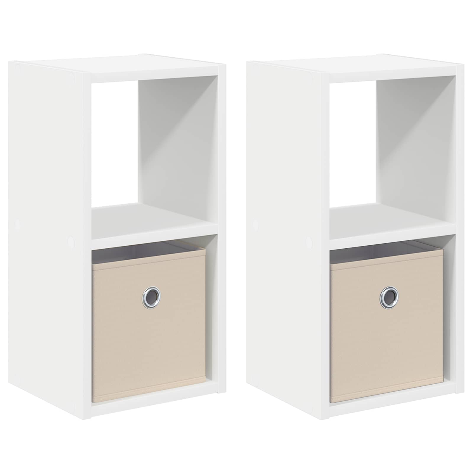 Nachttisch 2 pcs Weiß 25,5 x 22 x 49,5 cm Holzwerkstoff