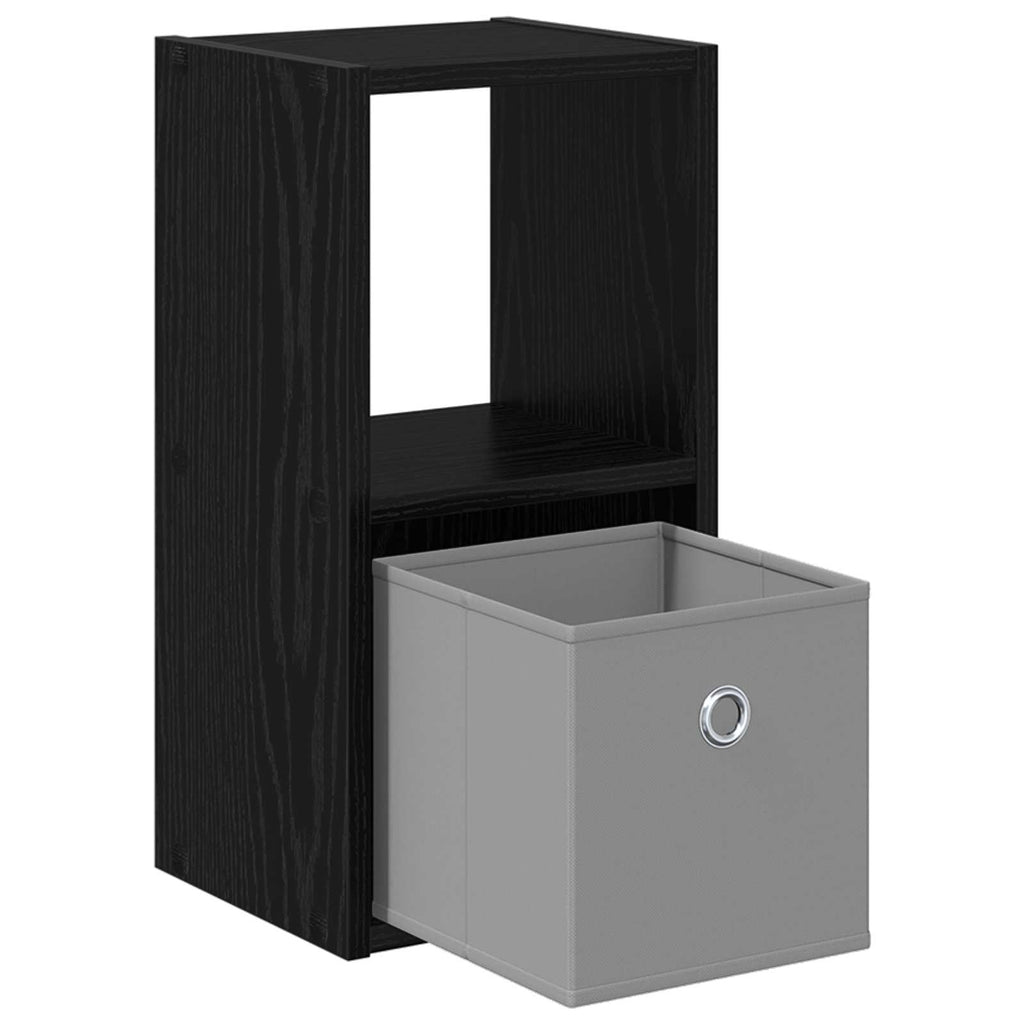 Nachttisch 2 pcs Schwarz Eichen-Optik 25,5 x 22 x 49,5 cm