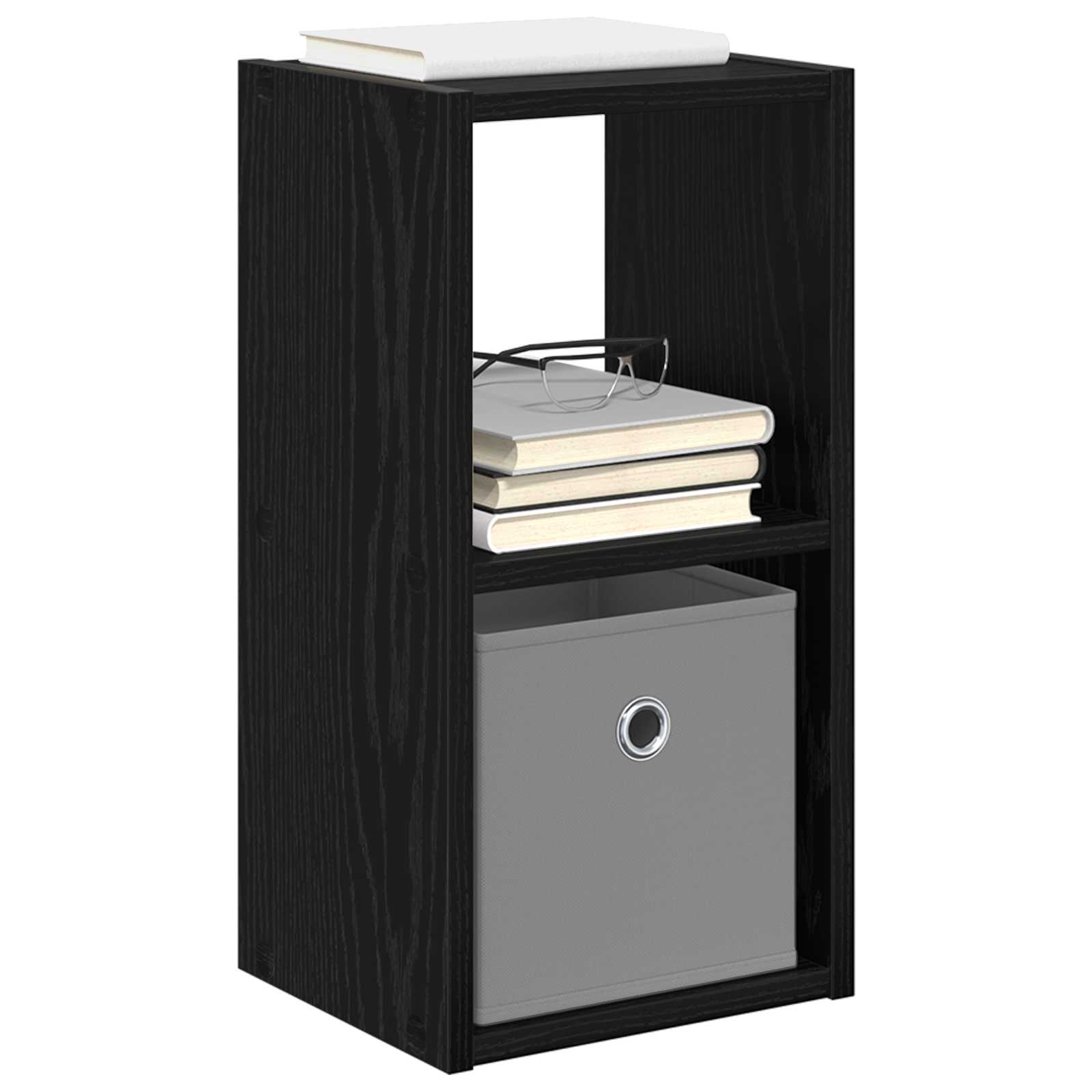 Nachttisch 2 pcs Schwarz Eichen-Optik 25,5 x 22 x 49,5 cm