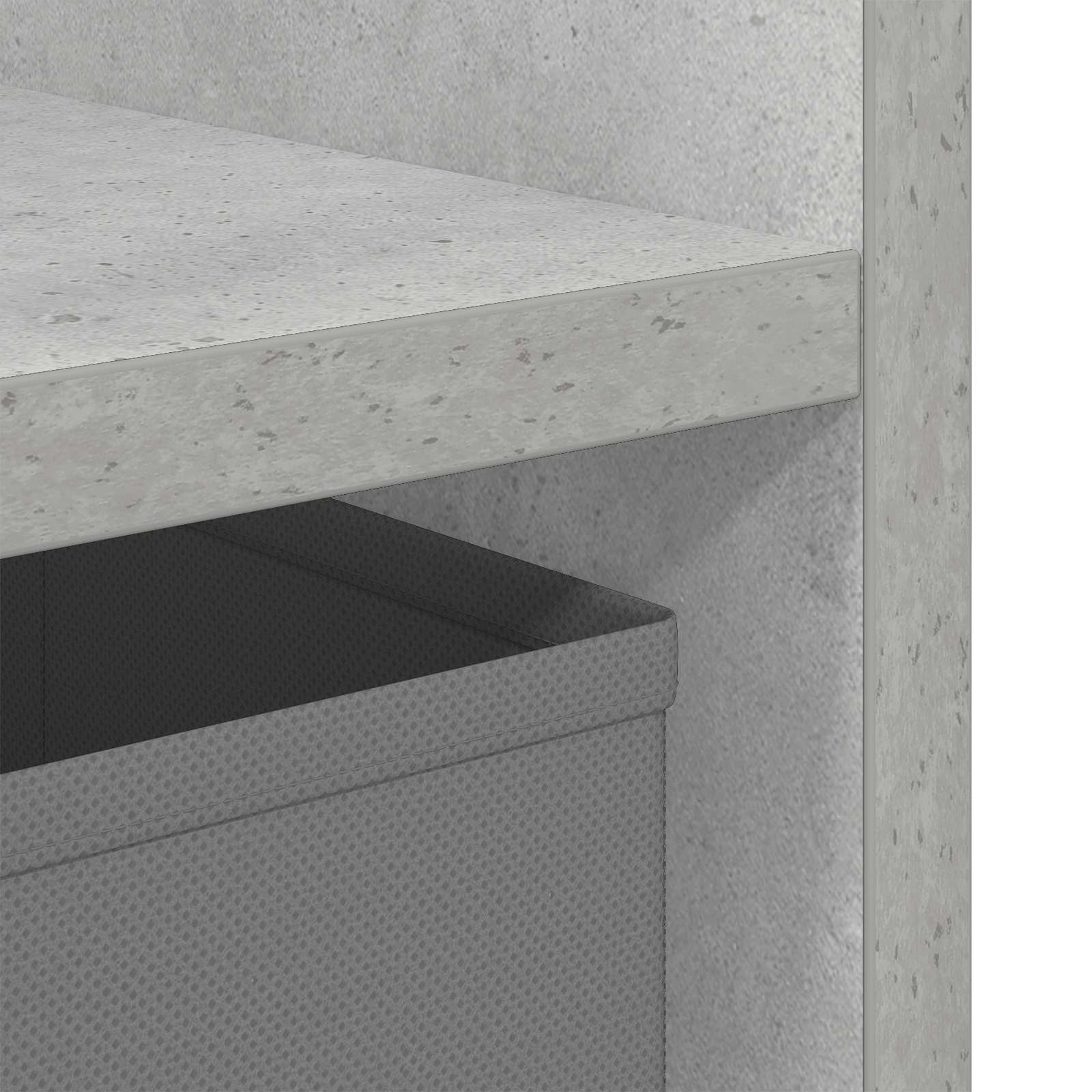 Nachttisch 2 pcs Beton Grau 25,5 x 22 x 49,5 cm Holzwerkstoff