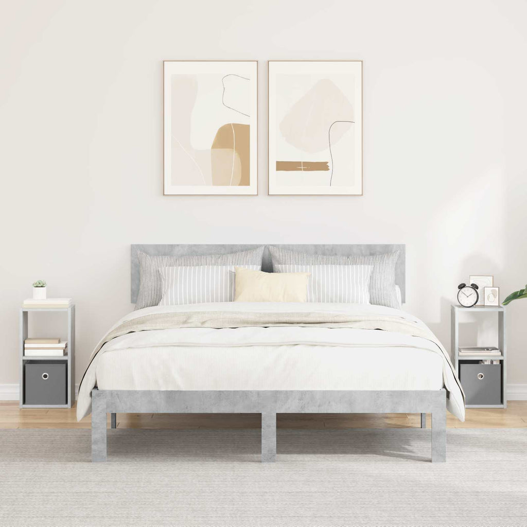 Nachttisch 2 pcs Beton Grau 25,5 x 22 x 49,5 cm Holzwerkstoff