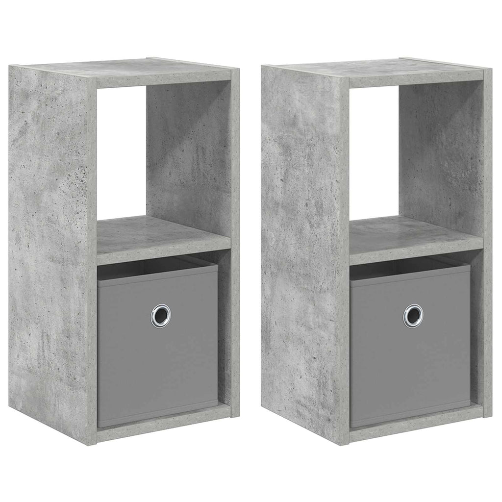Nachttisch 2 pcs Beton Grau 25,5 x 22 x 49,5 cm Holzwerkstoff