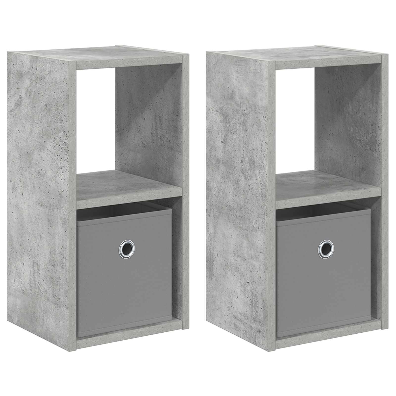 Nachttisch 2 pcs Beton Grau 25,5 x 22 x 49,5 cm Holzwerkstoff
