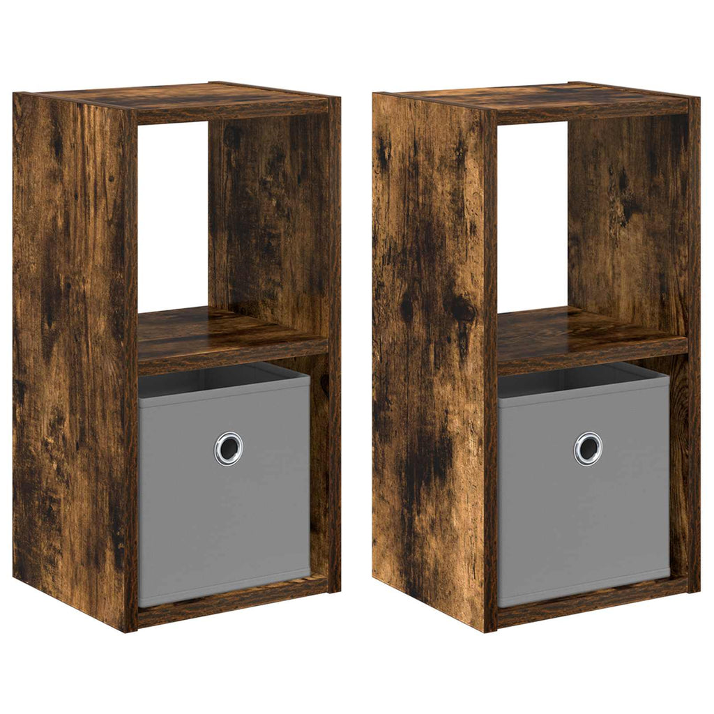 Nachttisch 2 pcs Geräucherte Eiche 25,5 x 22 x 49,5 cm