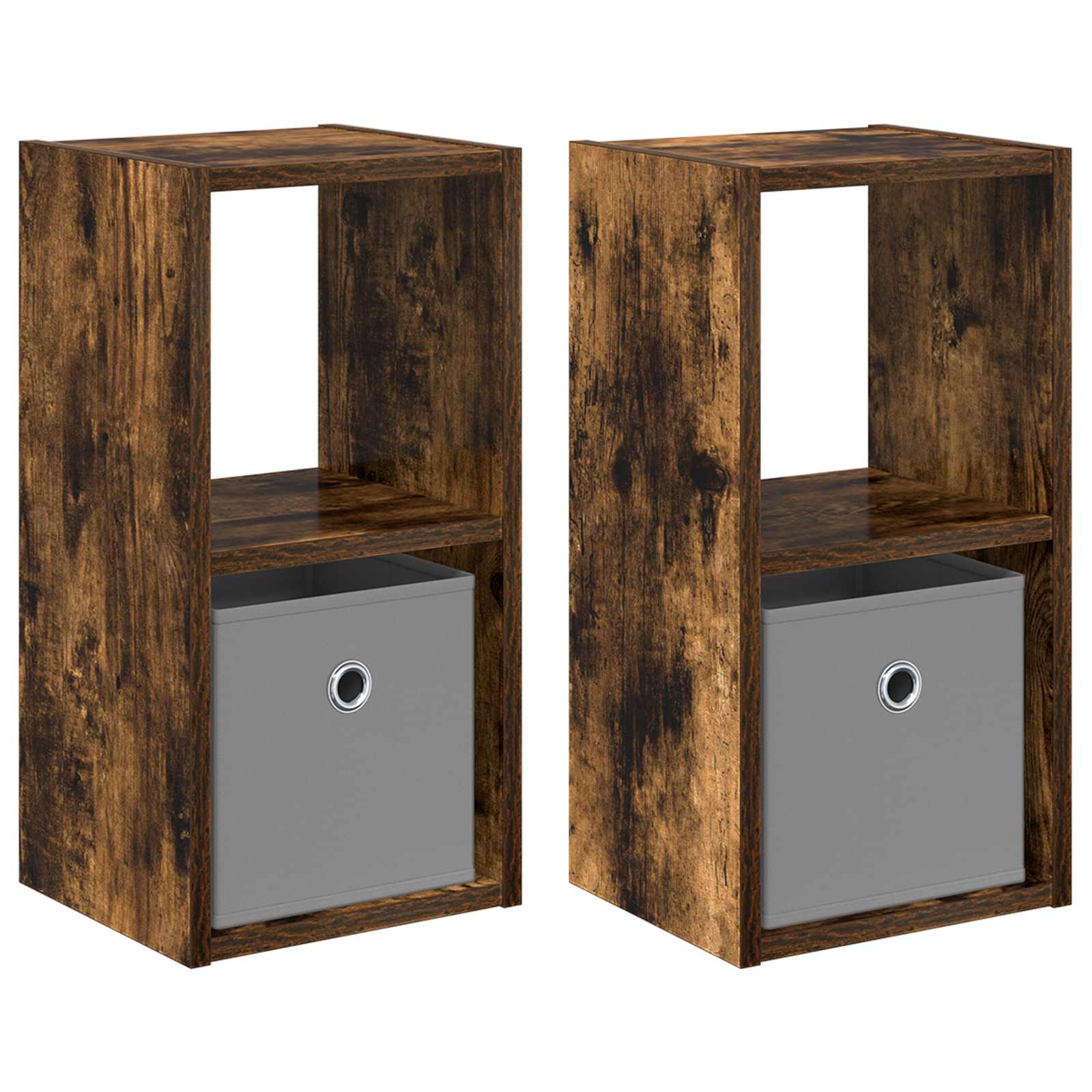 Nachttisch 2 pcs Geräucherte Eiche 25,5 x 22 x 49,5 cm