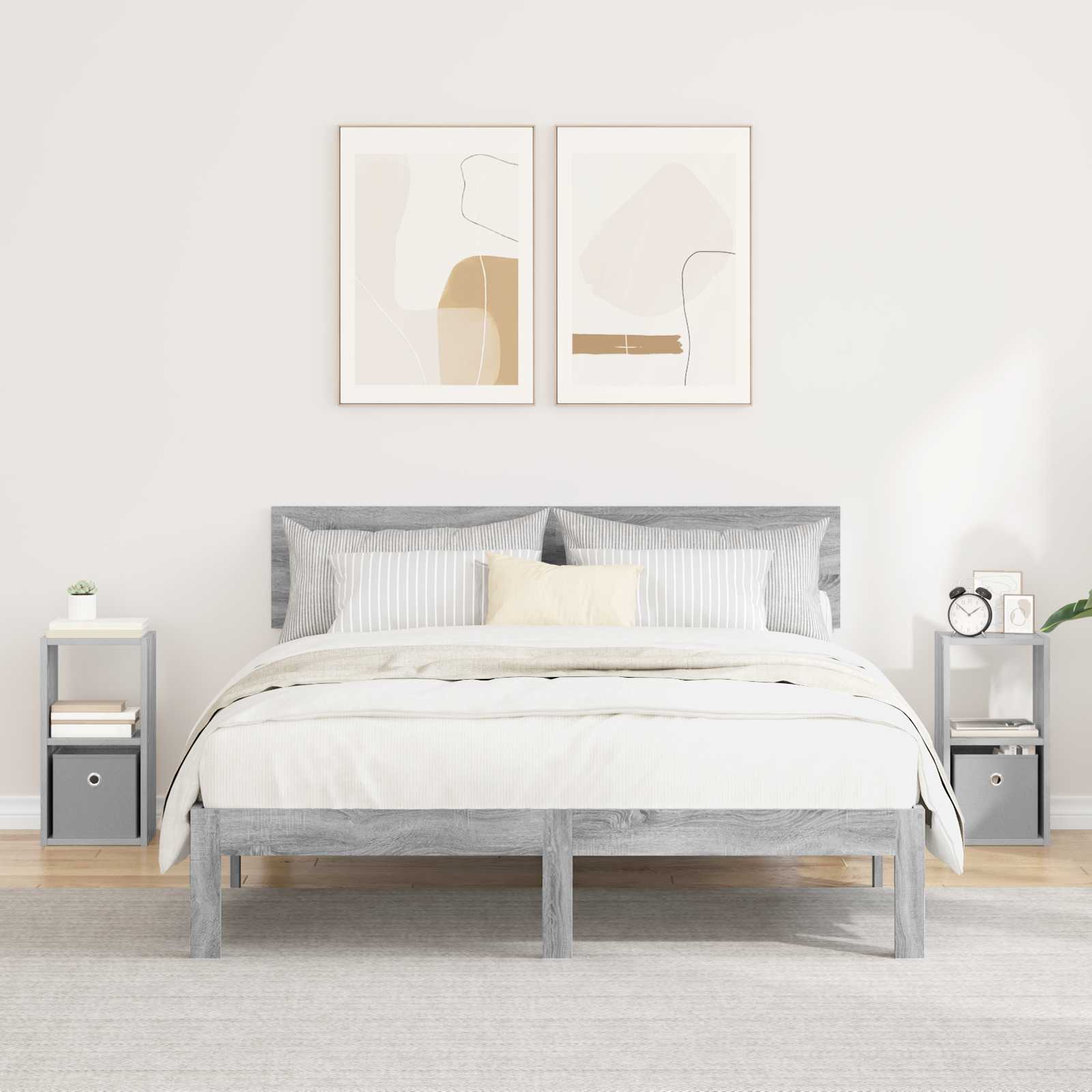 Nachttisch 2 pcs Graues Sonoma 25,5 x 22 x 49,5 cm