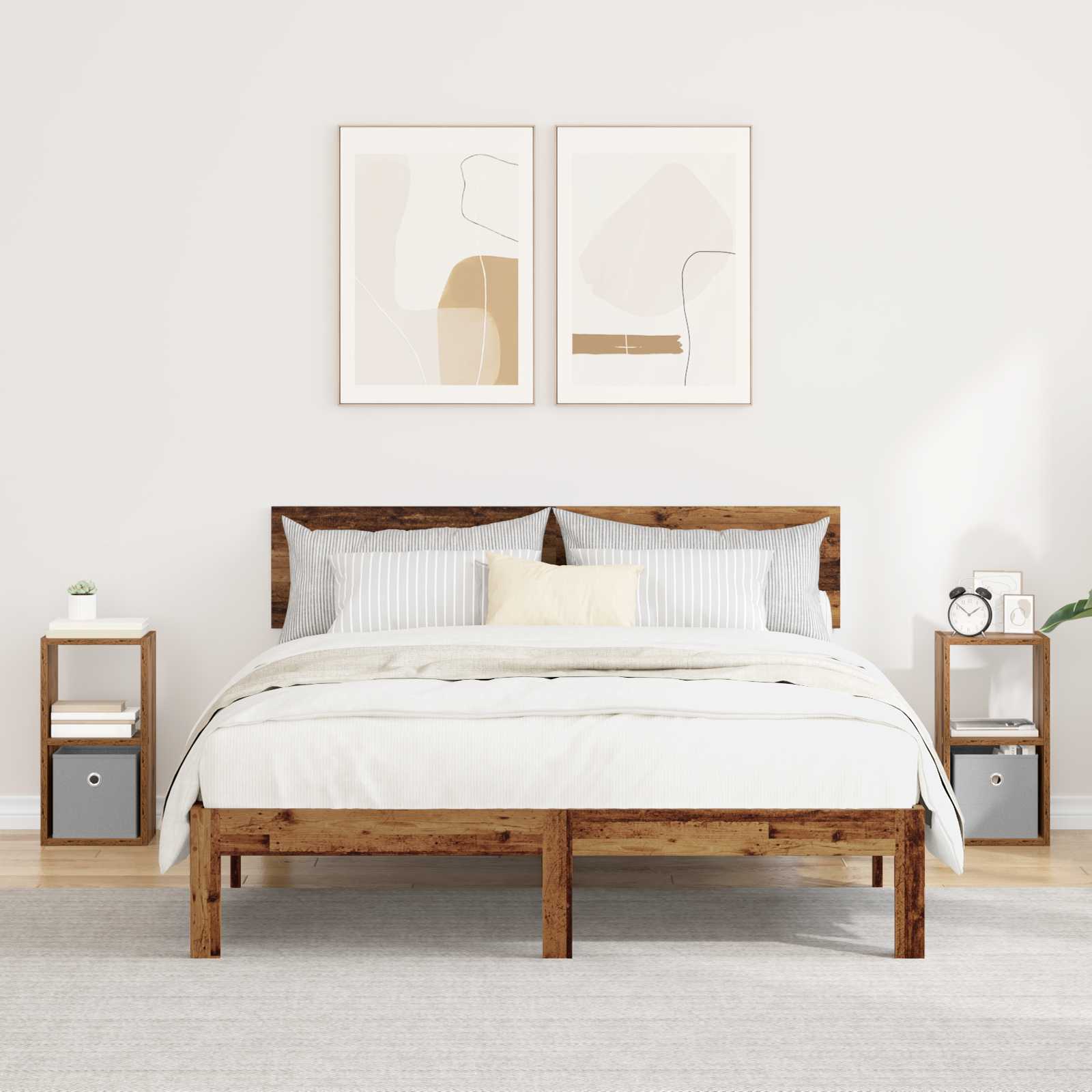 Nachttisch 2 pcs Altholz 25,5 x 22 x 49,5 cm Holzwerkstoff