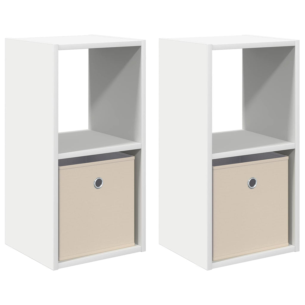 Nachttisch 2 pcs Weiß 30,5 x 27 x 59,5 cm Holzwerkstoff